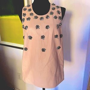 Pink leather tank top